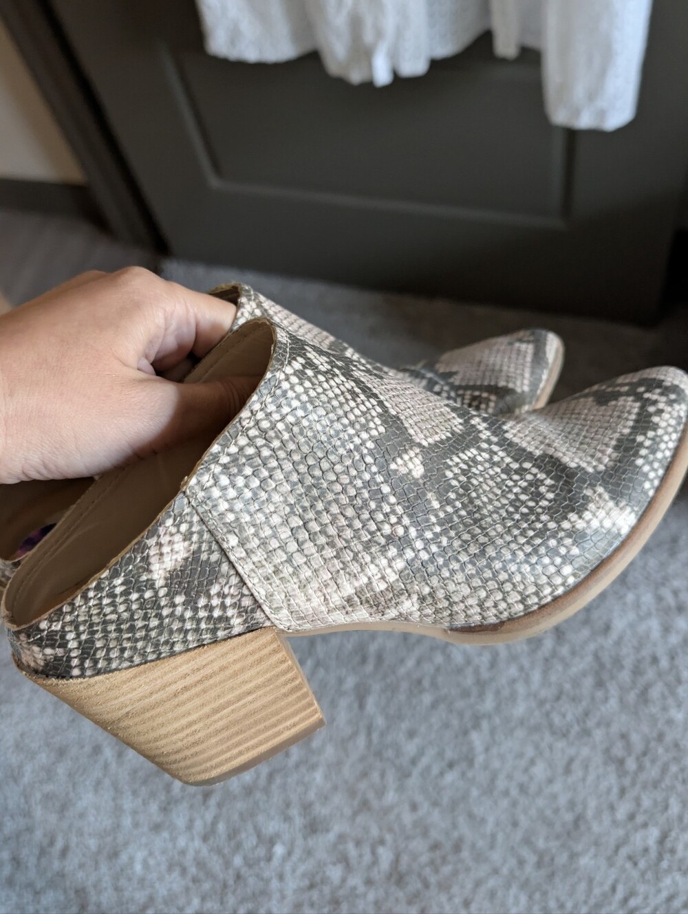 Dolce Vita Neutral Snake-Print Ankle Booties 8.5